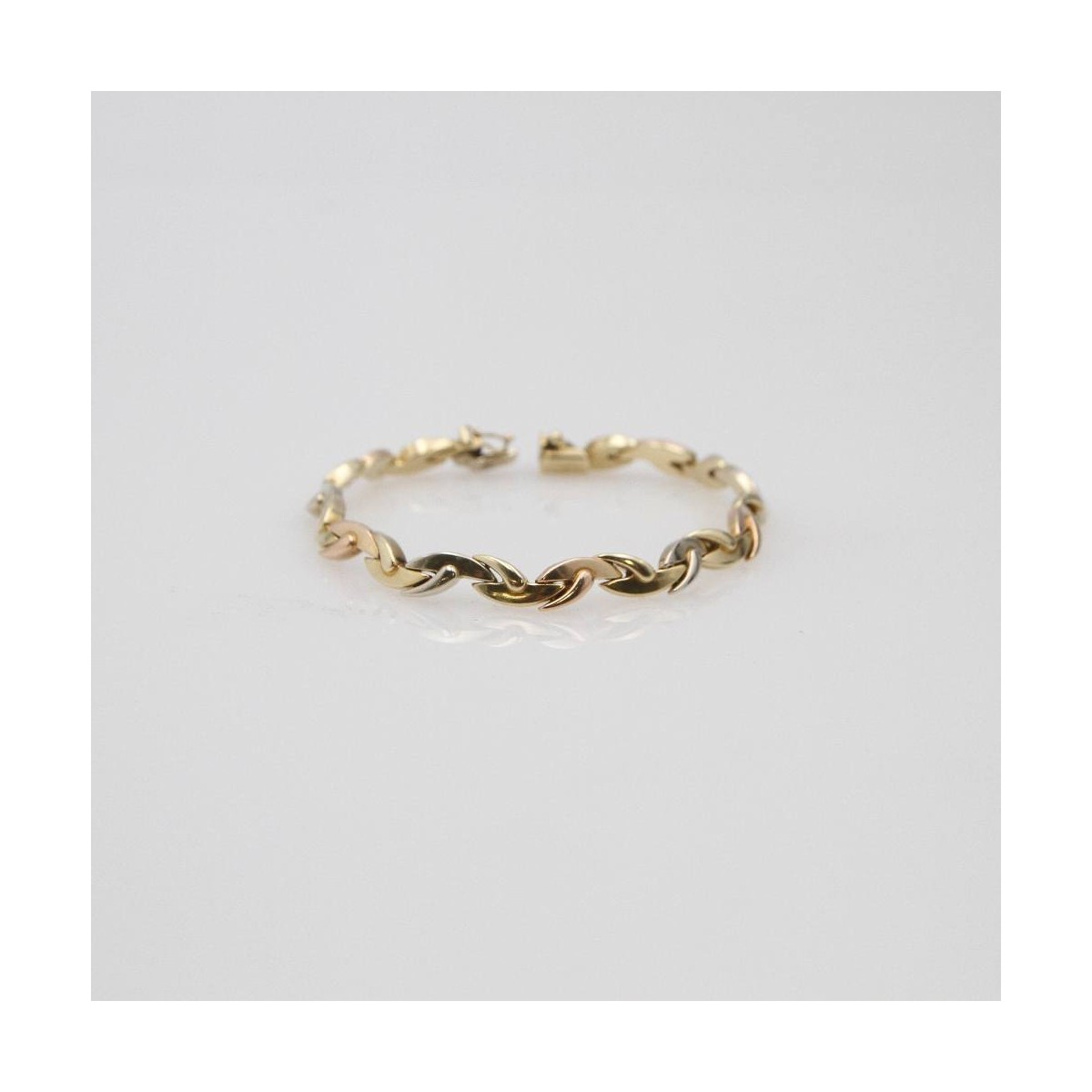 Comprar Pulsera Semi Hueca De Oro Tricolor De Segunda Mano E