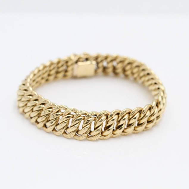 Comprar Pulsera Entrelazada Semi Hueca De Oro De Segunda Mano E A