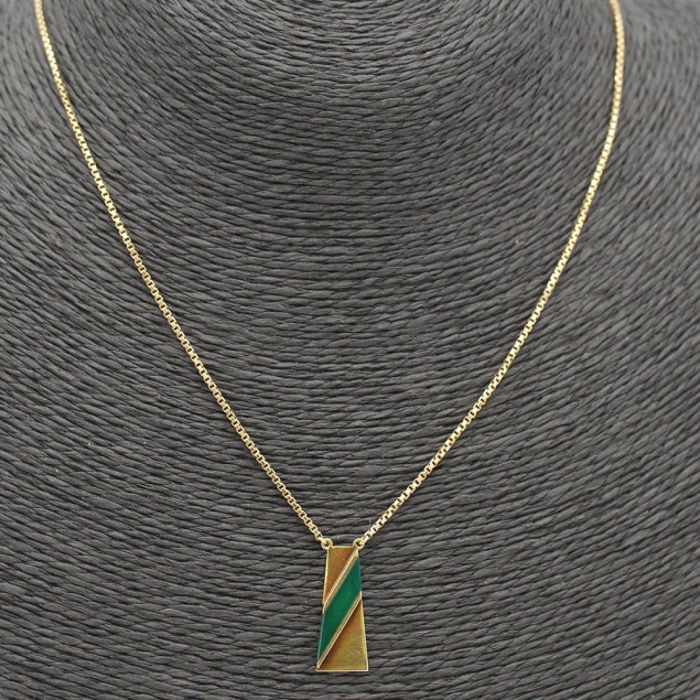 Comprar Collar  de oro con gema verde de segunda mano E353522A