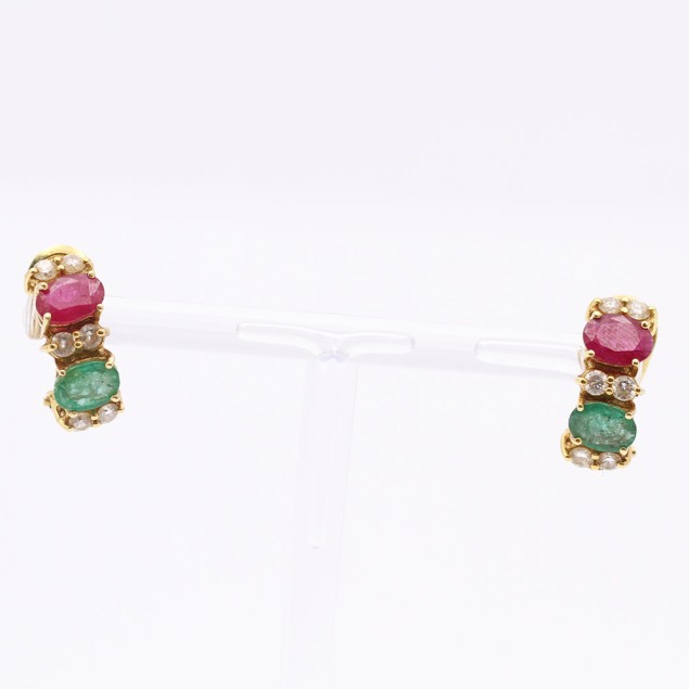 Boucles d'oreilles avec rubis,...