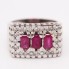 Bague rectangulaire en or, rubis et diamants d'occasion