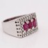 Bague rectangulaire en or, rubis et diamants d'occasion