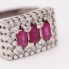 Bague rectangulaire en or, rubis et diamants d'occasion