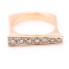 Bague carrée en or rose avec diamants d'occasion