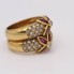 Bague double en or avec rubis et diamants d'occasion