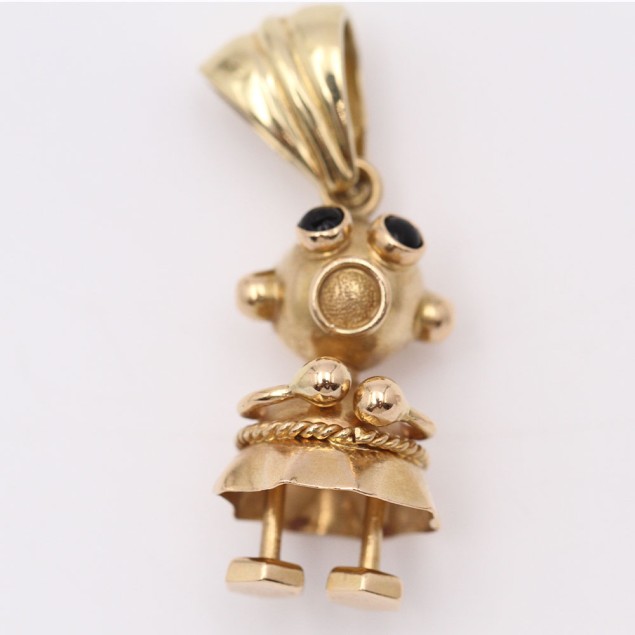 Pendentif robot d'occasion en or avec...