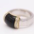 Bague d'occasion en or avec onyx et diamants