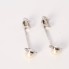 Boucles d'oreilles longues d'occasion en or blanc avec perles