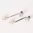 Boucles d'oreilles longues d'occasion en or blanc avec perles