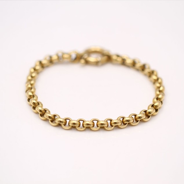 Bracelet rolo semi creux en or...