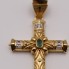 Pendentif croix en or avec émeraude et zircone seconde main