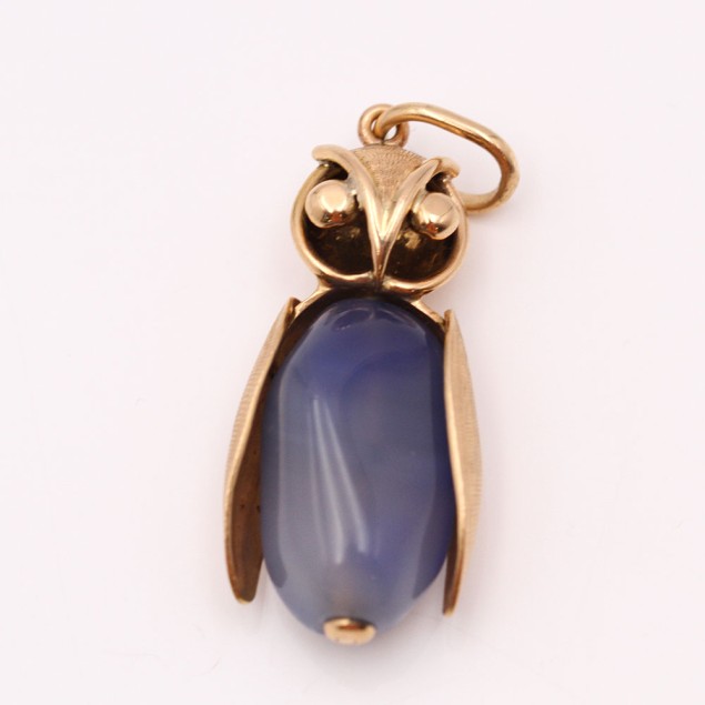 Pendentif hibou en or d'occasion avec...