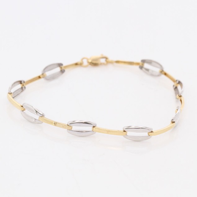 Bracelet or bicolore alterné d'occasion