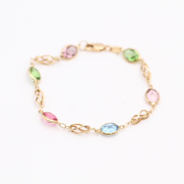 Bracelet d'occasion en or avec zirconias