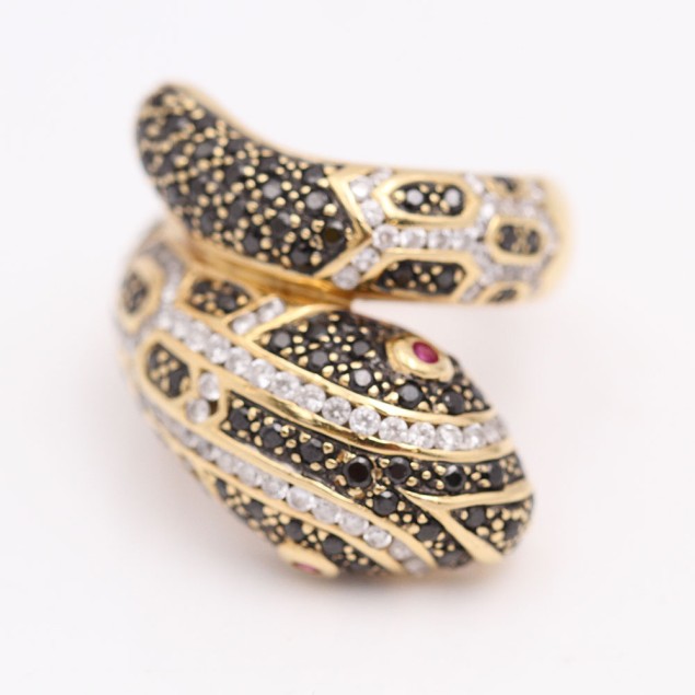 Bague serpent en or d'occasion avec...