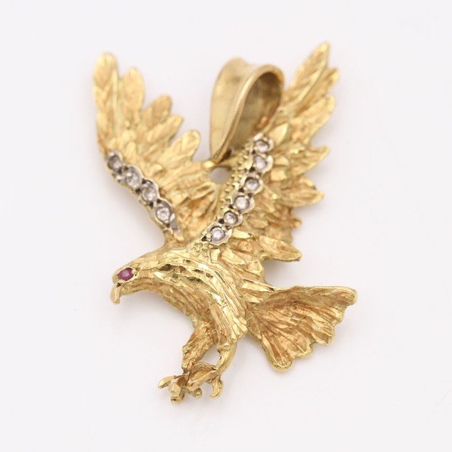 Pendentif aigle en or d'occasion avec...