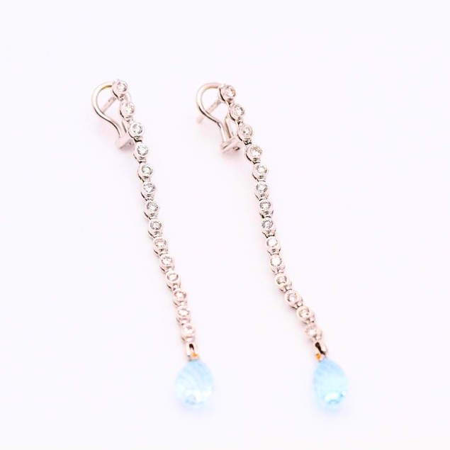 Boucles d'oreilles en or 14k topaze...