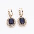 Boucles d'oreilles en or de style vintage avec saphirs et zircon cubique