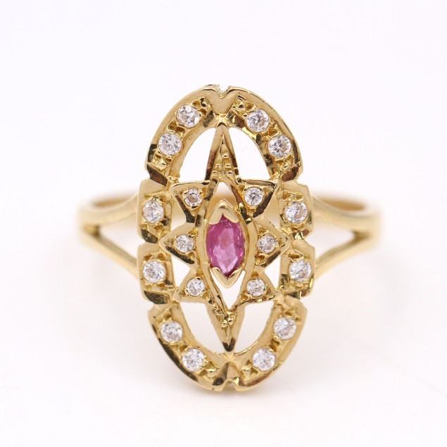 Bague marquise en or d'occasion