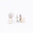 Boucles d'oreilles toi et moi en or, perles et diamants d'occasion