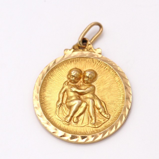 Pendentif Gémeaux en or 18k d'occasion