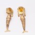 Boucles d'oreilles poisson en or 18 carats avec zircone seconde main