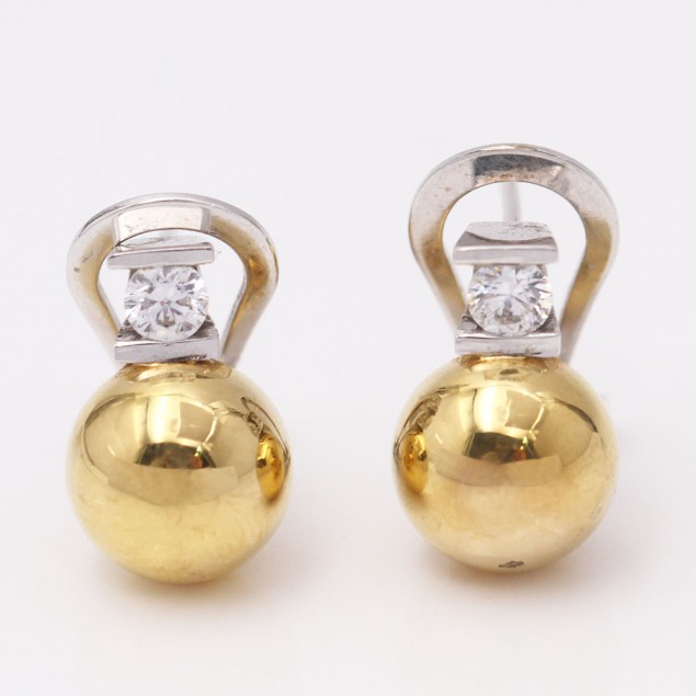 Boucles d'oreilles or 18k zirconia...