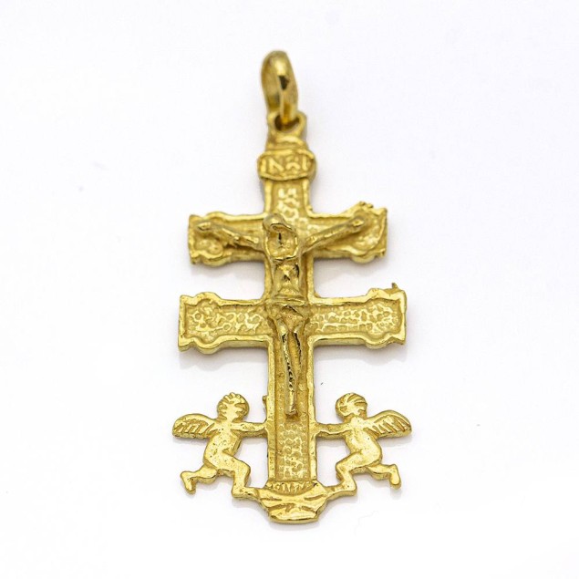 Pendentif Croix de Caravaca en or...