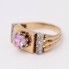 Bague de style vintage en or 18k avec quartz et diamants