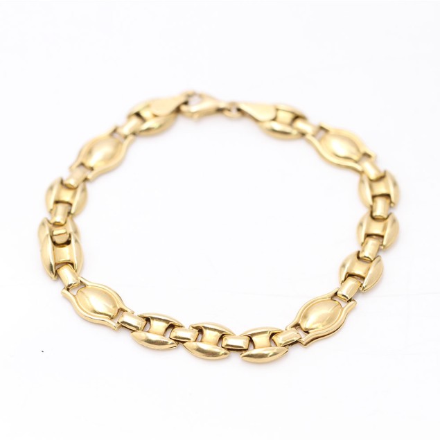 Bracelet maille grain de café en or...