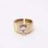 Bague en or bicolore 18k et diamant taille poire d'occasion