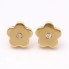 Boucles d'oreilles fleurs en or 18k avec diamants seconde main