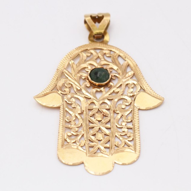 Pendentif main de Fatima en or 18k...