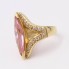 Bague marquise en or 18k d'occasion avec zirconias