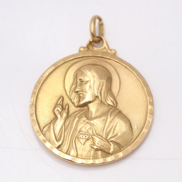 Médaille scapulaire en or 18k d'occasion