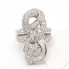 Bague navette en or 18 carats d'occasion avec diamants