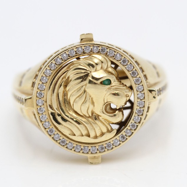 Sceau lion en or 18 carats d'occasion...