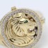 Sceau lion en or 18 carats d'occasion avec zircons