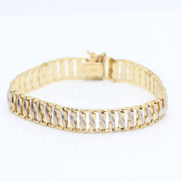 Bracelet articulé en or bicolore 18k...