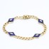 Bracelet gourmette en or 18k avec lapis-lazuli et diamants