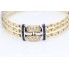 Bracelet semi-rigide en or 18k avec diamants et saphirs