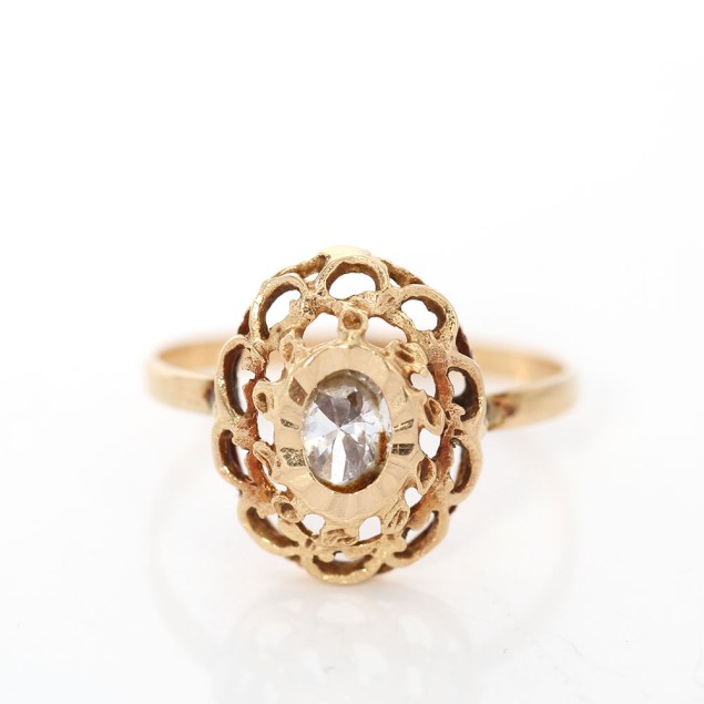 Bague rosette d'occasion en or 18k...