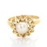 Bague en or 18k de style vintage avec perle de seconde main