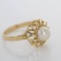 Bague en or 18k de style vintage avec perle de seconde main