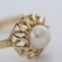 Bague en or 18k de style vintage avec perle de seconde main