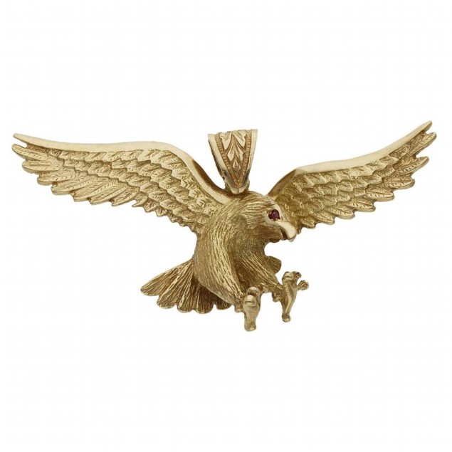 Pendentif aigle en or 18 carats avec...