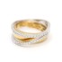 Bague croisée en or bicolore 18k avec diamants seconde main