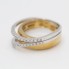 Bague croisée en or bicolore 18k avec diamants seconde main