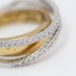 Bague croisée en or bicolore 18k avec diamants seconde main