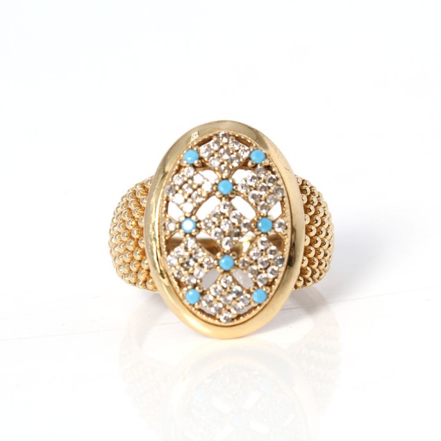 Bague en or 18k avec zircon et...